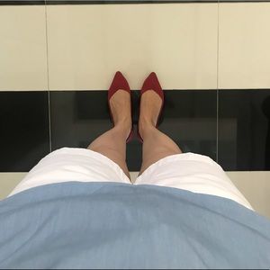 ROTHY’s Chilly Red point toe flat size 6